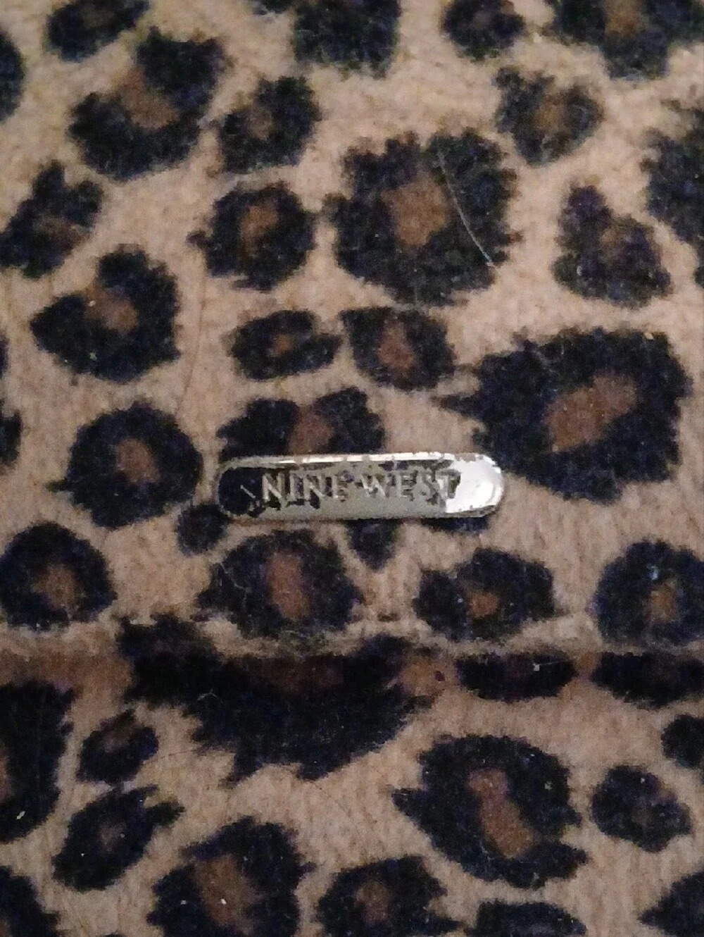 Nine West Leopard Print Key & Card Holder - Brown and Black